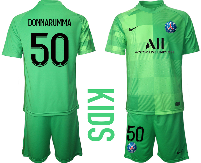 Cheap Youth 2021-2022 Club Paris St German green goalkeeper 50 Soccer Jersey